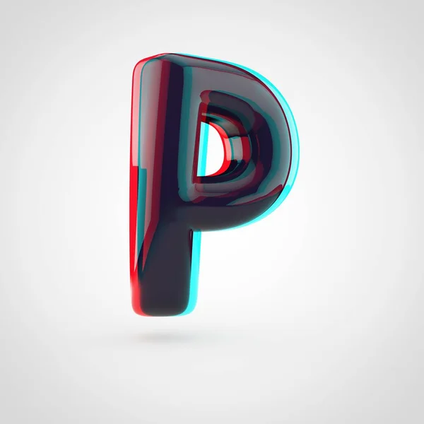 Isometrische zwarte letter P — Stockfoto