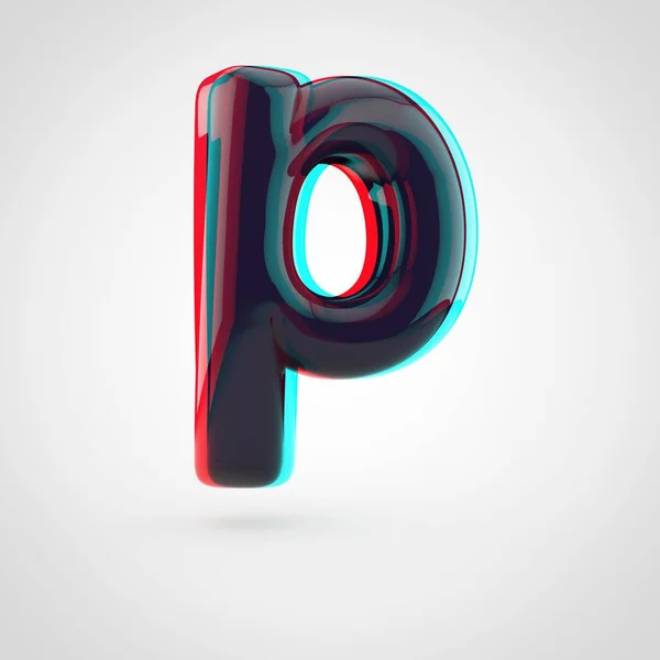 Isometric black letter P — Stock Photo, Image