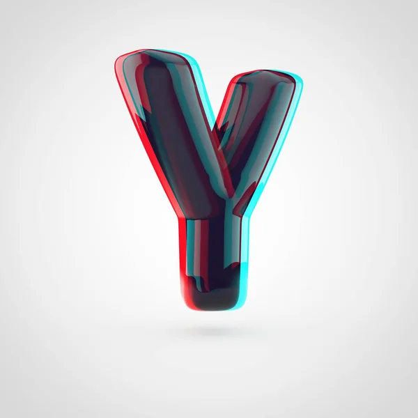 Isometrisk svart bokstaven Y — Stockfoto