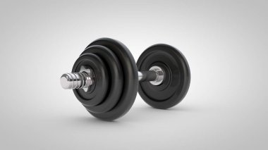 Dumbbell beyaz arkaplanda izole edildi