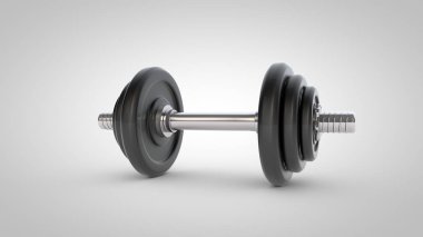 Dumbbell beyaz arkaplanda izole edildi