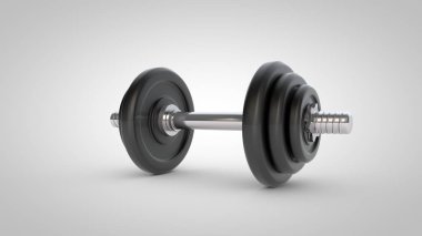 Dumbbell beyaz arkaplanda izole edildi
