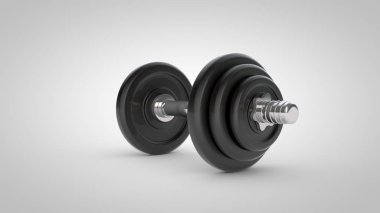 Dumbbell beyaz arkaplanda izole edildi