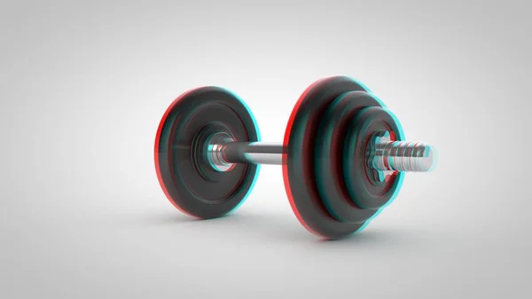 Stereoskopik dumbbell terisolasi pada latar belakang putih — Stok Foto