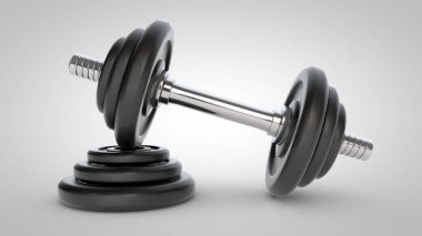 Dumbbell beyaz arkaplanda izole edildi