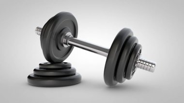 Dumbbell beyaz arkaplanda izole edildi