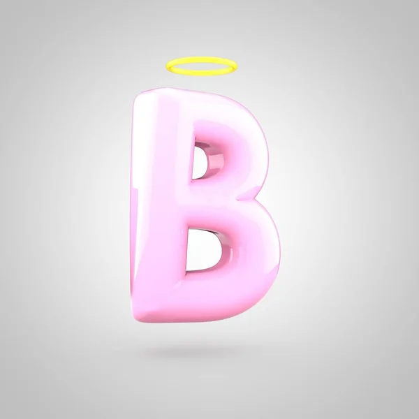 Izometrikus rózsaszín betű b — Stock Fotó