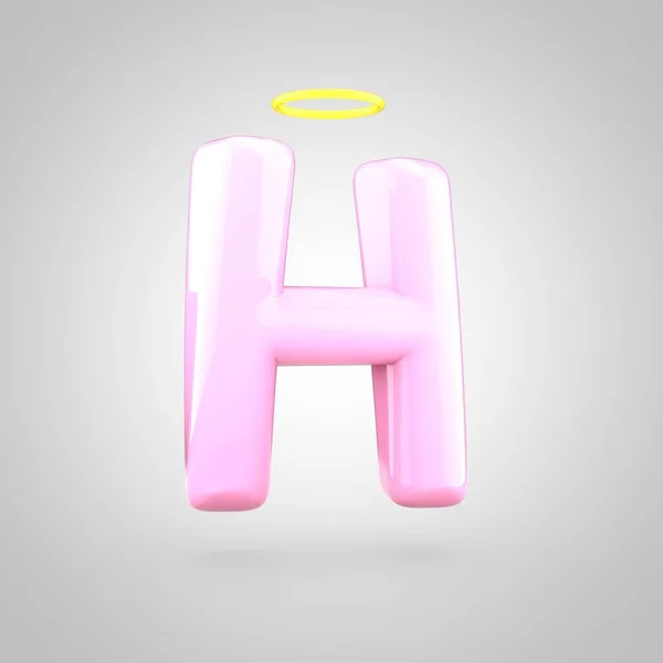 Isométrica letra rosa h —  Fotos de Stock