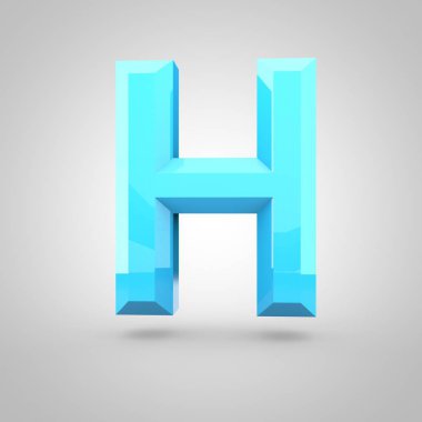 Mavi beyaz arka plan üzerinde izole düşük Poli Alfabe harf büyük harf H.