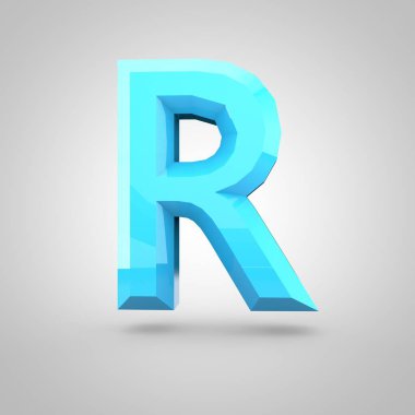 izometrik mavi harf R
