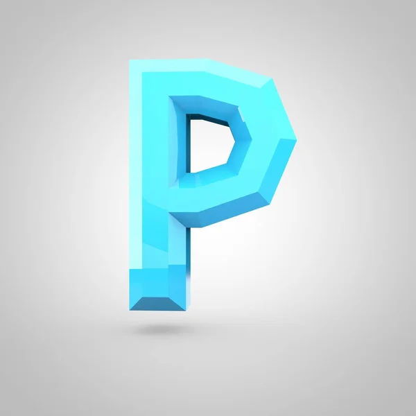 Isometric blue letter P — Stock Photo, Image