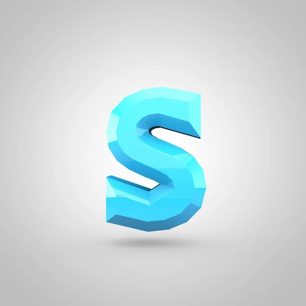 Isometrische blauwe letter S — Stockfoto