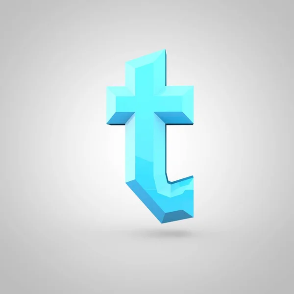 Isometrisk blå bokstaven T — Stockfoto