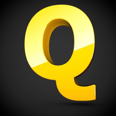 izometrik sarı harf Q
