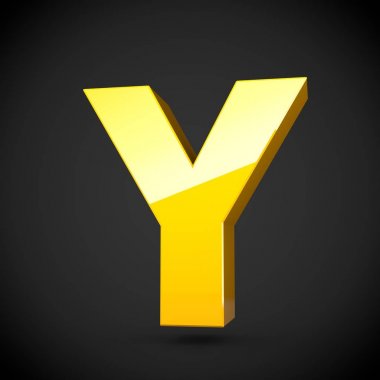 izometrik sarı harf Y
