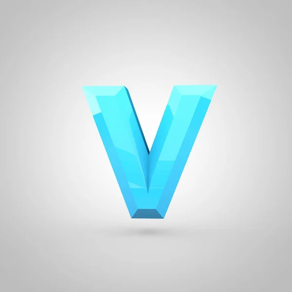Isometrische blauwe letter V — Stockfoto