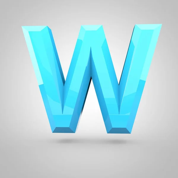 Изометрическая синяя буква W — стоковое фото
