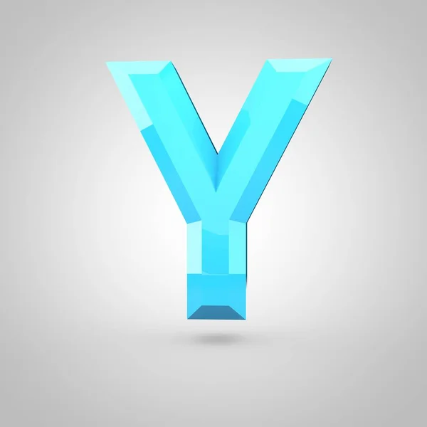 Izometrické modré písmeno Y — Stock fotografie