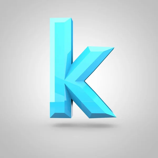 Isometrisk blå bokstaven K — Stockfoto