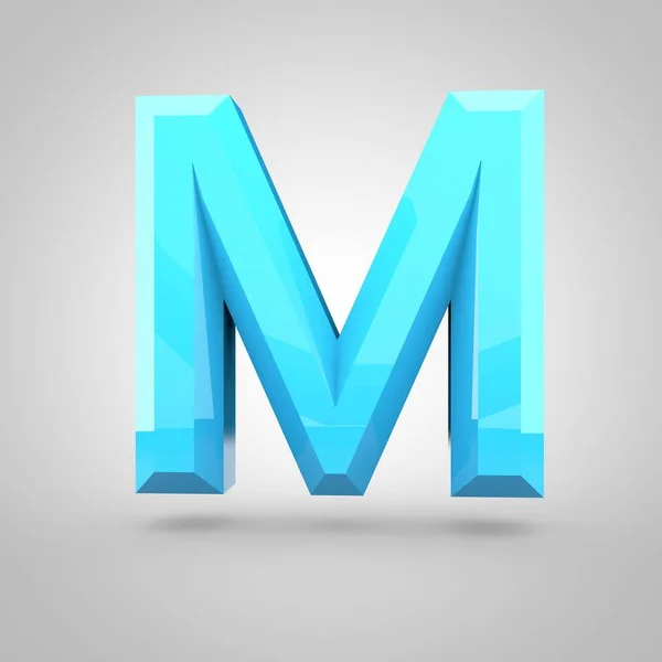 Isometrisk blå bokstaven M — Stockfoto