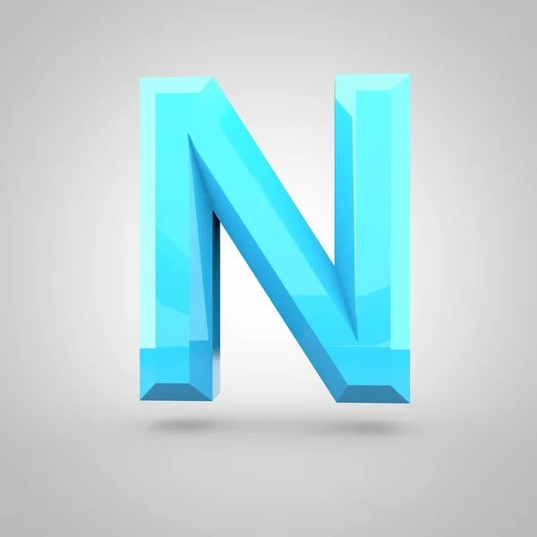 Isometric blue letter N — Stock Photo, Image