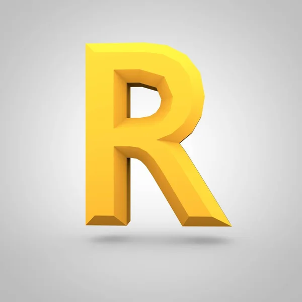 Izometrické žluté písmeno R — Stock fotografie