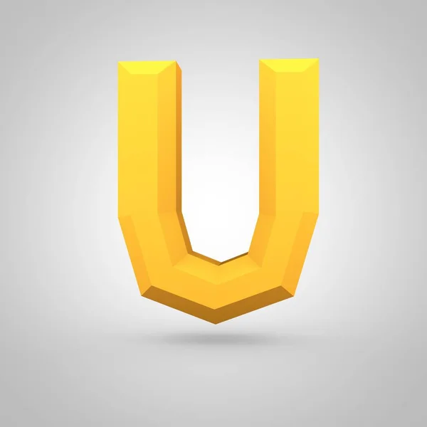 isometric yellow letter U