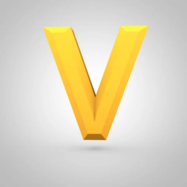 Isometric yellow letter V — Stock Photo, Image