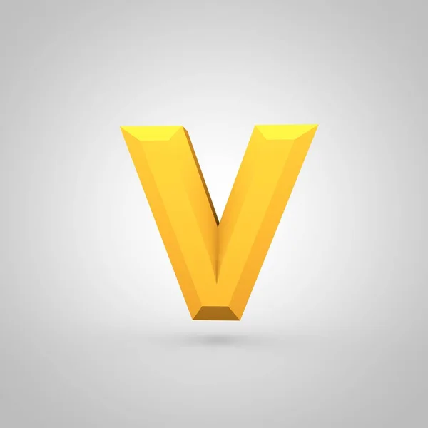 Isometric yellow letter V — Stock Photo, Image