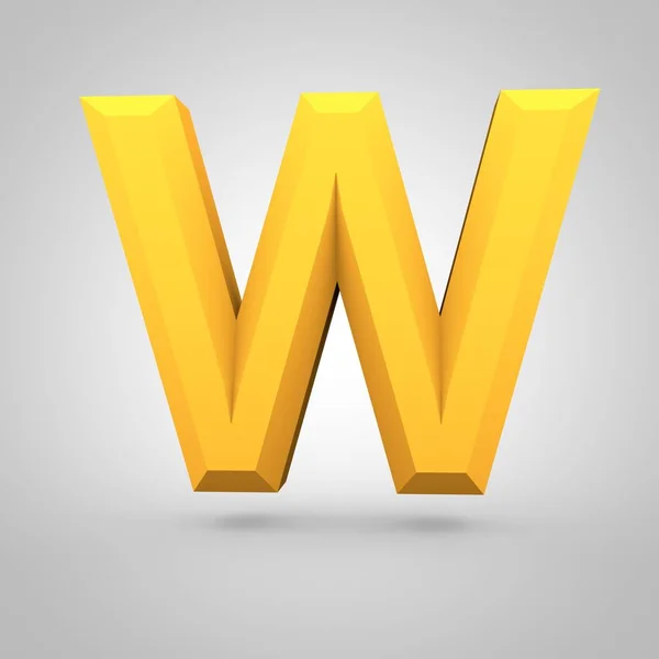 Isometrische gele letter W — Stockfoto