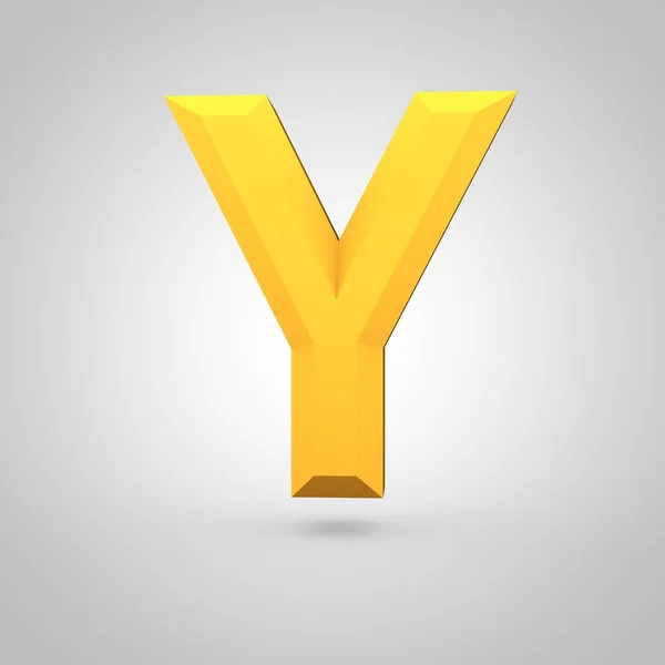 Ізометрична жовта літера Y — стокове фото