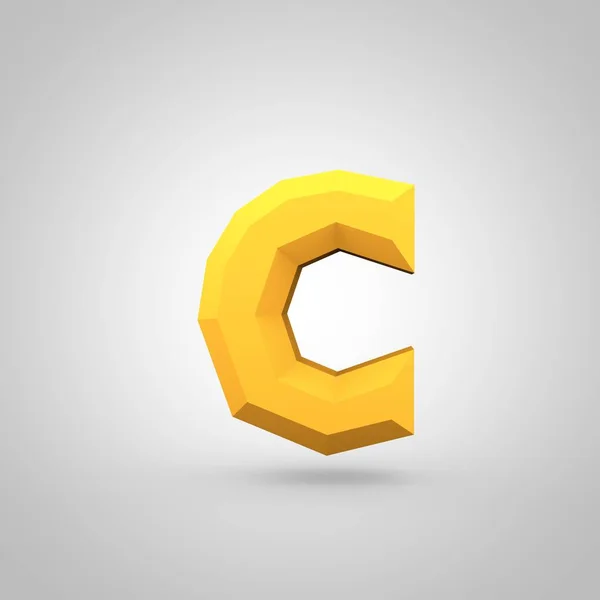 Letra amarilla isométrica C — Foto de Stock