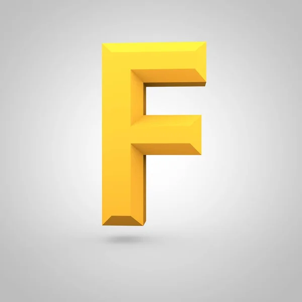 Изометрическая жёлтая буква F — стоковое фото