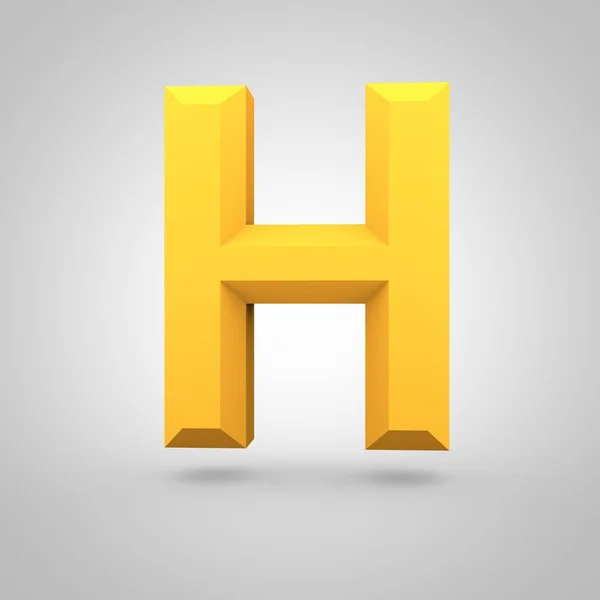Изометрическая жёлтая буква H — стоковое фото