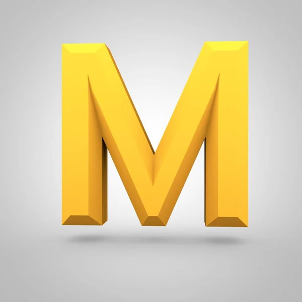 Lettre jaune isométrique M — Photo