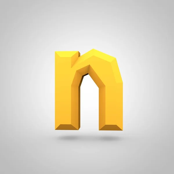 Isometric yellow letter N — Stock Photo, Image