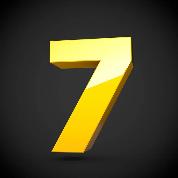 Amarelo isométrico número 7 — Fotografia de Stock