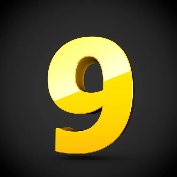 Numero isometrico giallo 9 — Foto Stock