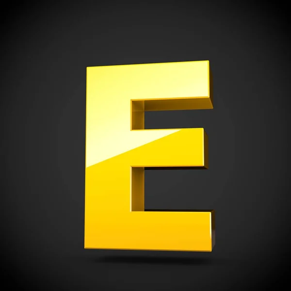 Izometrické žluté písmeno E — Stock fotografie