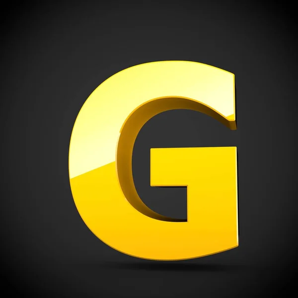 Letra isométrica amarela G — Fotografia de Stock
