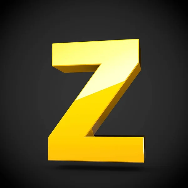 Isometrisk gul bokstaven Z — Stockfoto