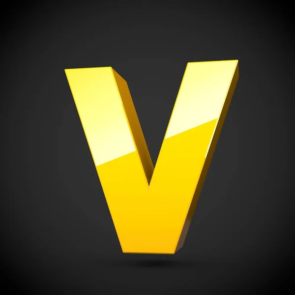 Isometric yellow letter V — Stock Photo, Image