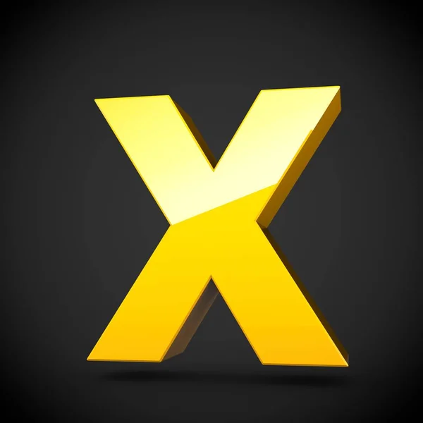 Izometrické žluté písmeno X — Stock fotografie