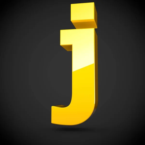 Isometrisk gul bokstaven J — Stockfoto
