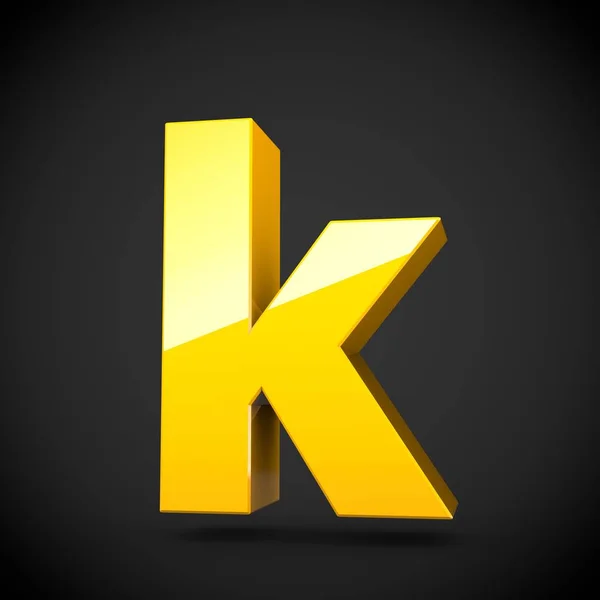 Izometrické žluté písmeno K — Stock fotografie