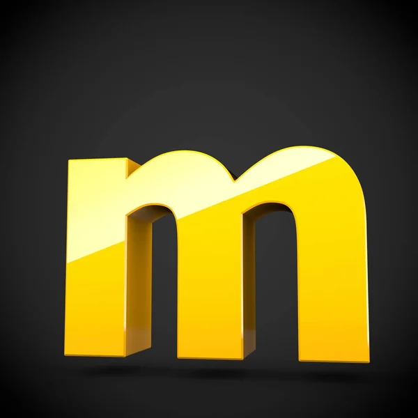 Izometrické žluté písmeno M — Stock fotografie