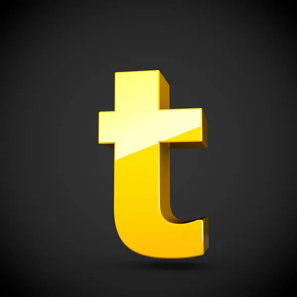 Изометрическая жёлтая буква T — стоковое фото