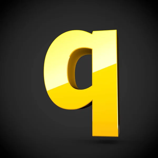 Isometrische gele letter Q — Stockfoto