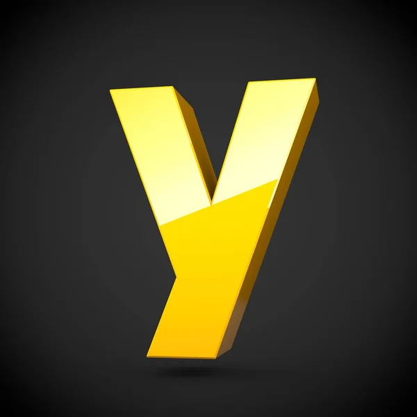 Izometrické žluté písmeno Y — Stock fotografie