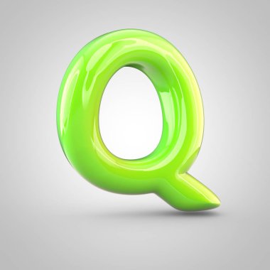 Parlak boya Alfabe harf q